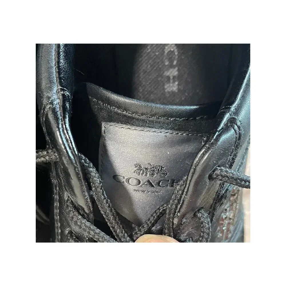 Coach Raylen Sneakers Women's 8 Black Leather Suede Preppy Designer